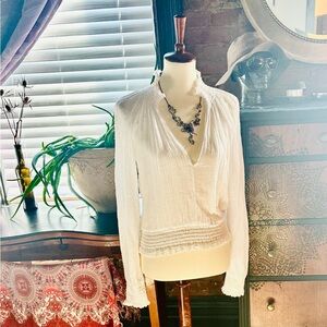 Free People off-white cotton muslin blouse